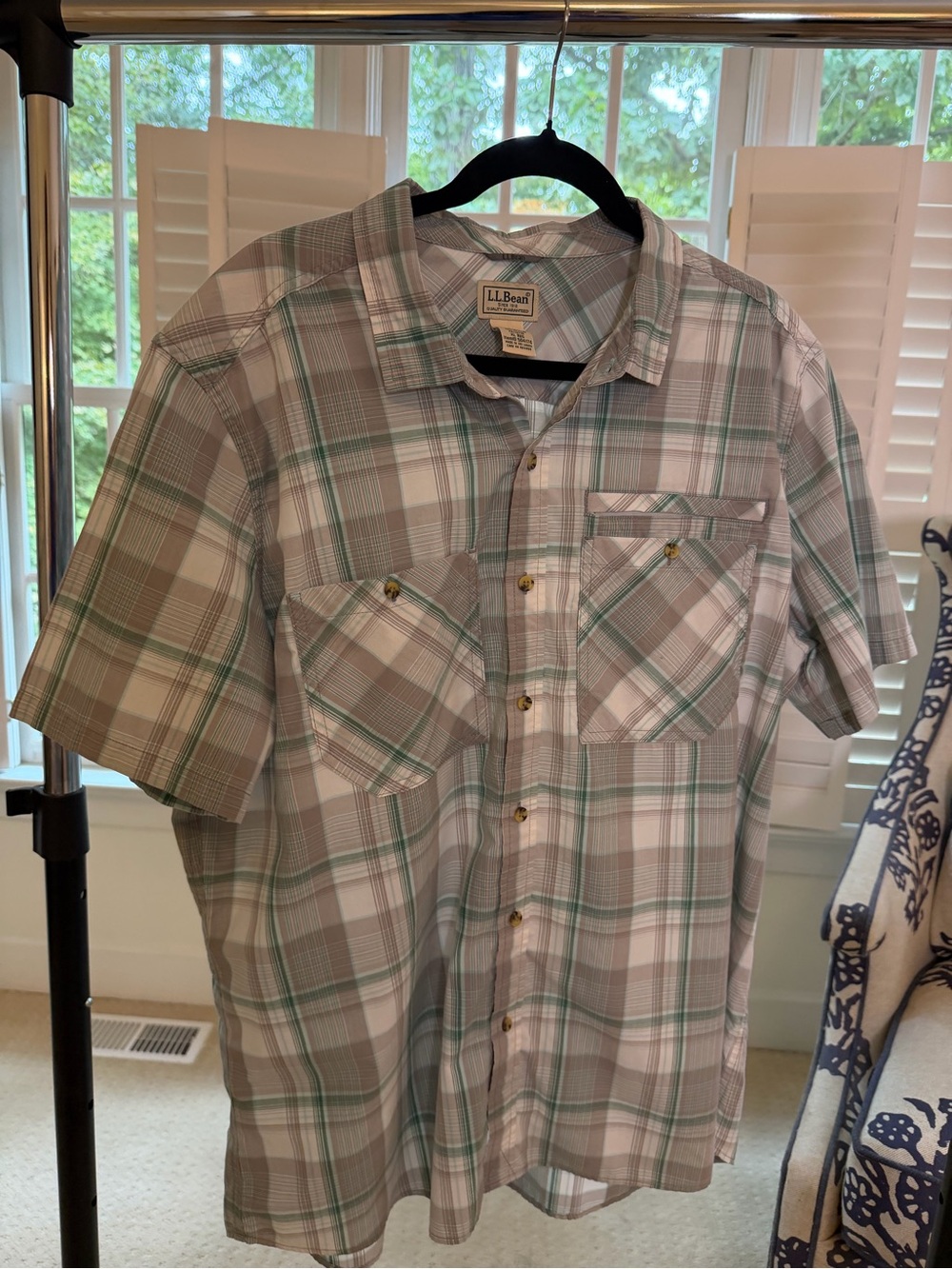 L.L. Bean Men’s Short-Sleeve Plaid Button-Down XL
